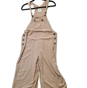 Wide leg cropped overalls